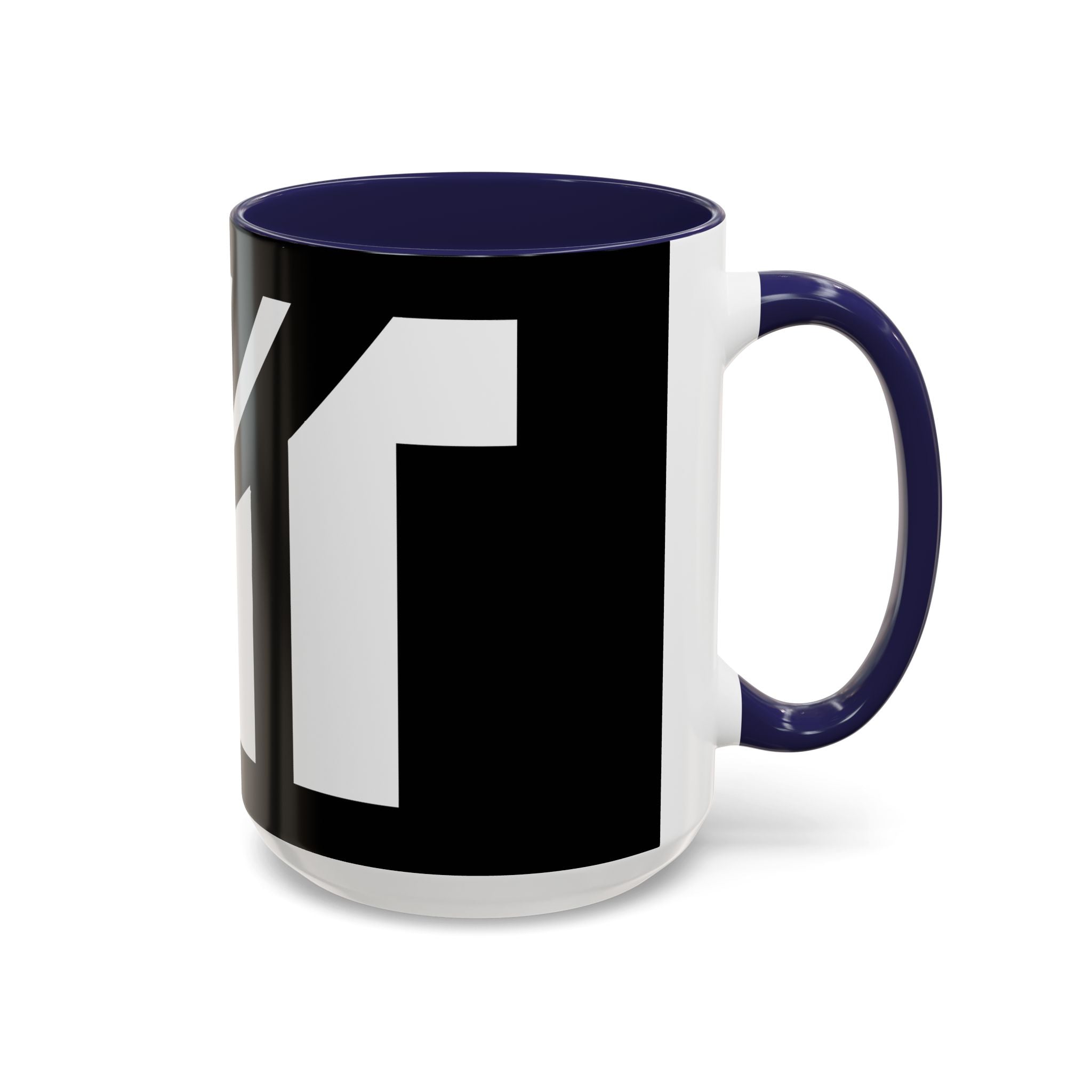 Black & White Accent Coffee Mug – Bold Monogram Letter M Design (11/15oz)