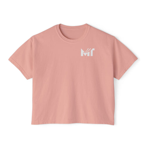 Boxy Graphic Tee — Minimal MT Logo Women's Crop Shirt