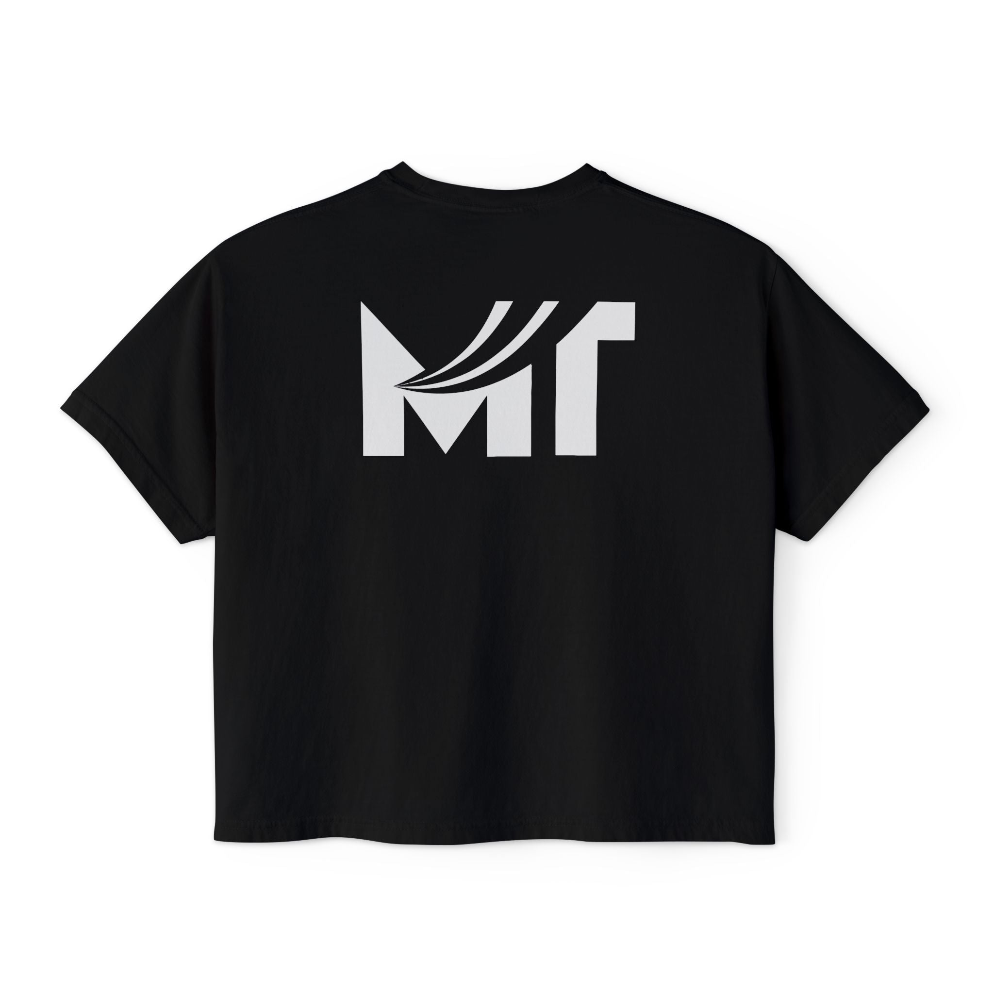Boxy Graphic Tee — Minimal MT Logo Women's Crop Shirt