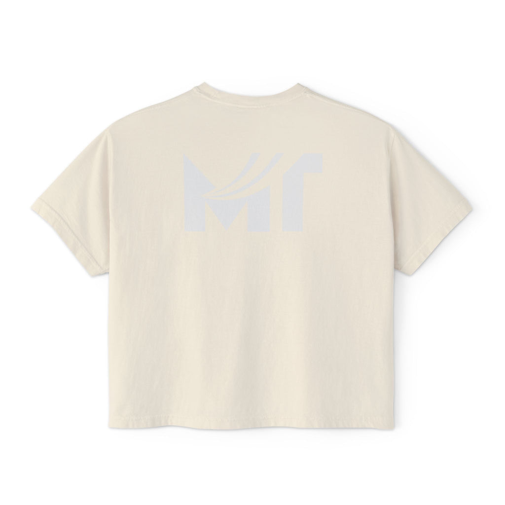 Boxy Graphic Tee — Minimal MT Logo Women's Crop Shirt