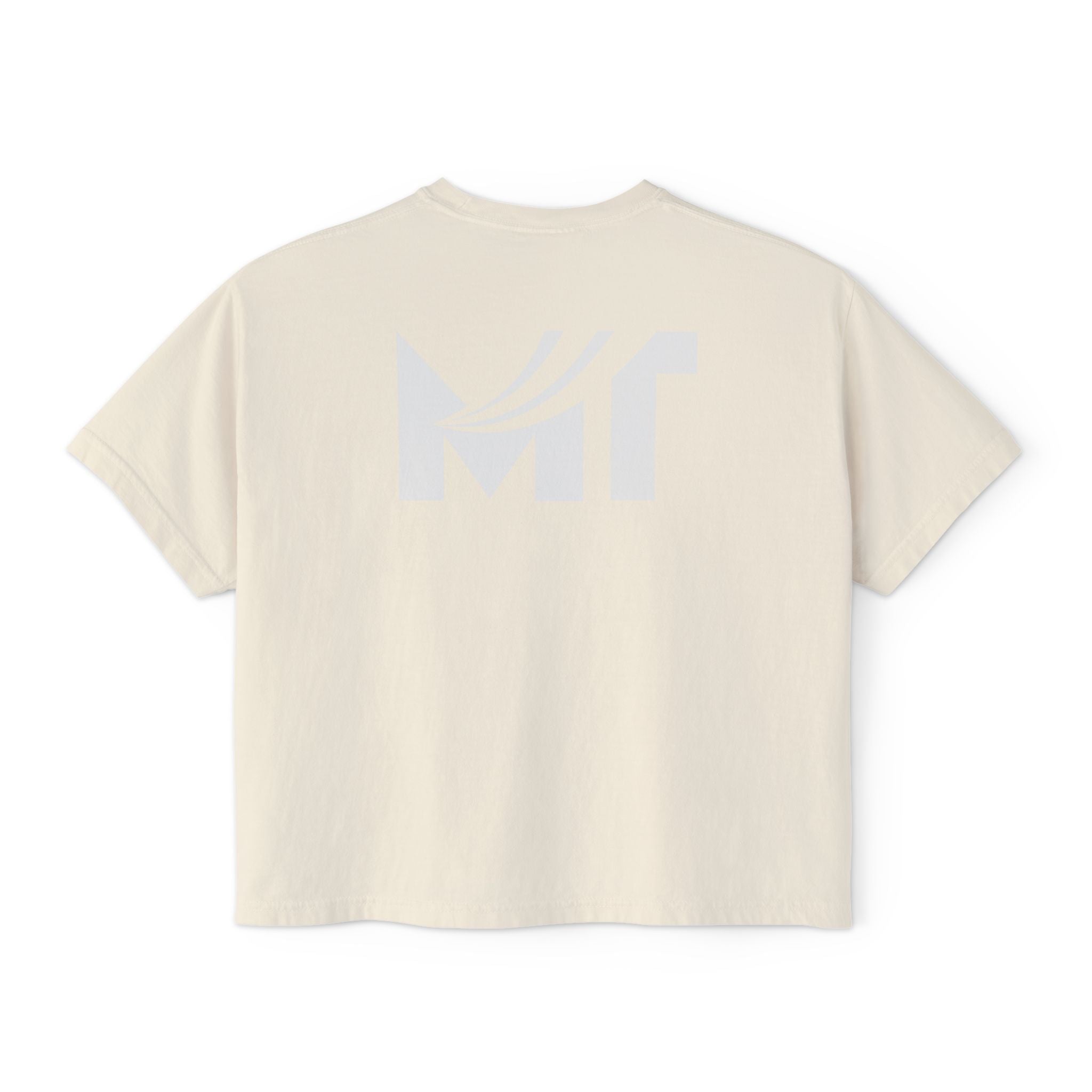 Boxy Graphic Tee — Minimal MT Logo Women's Crop Shirt