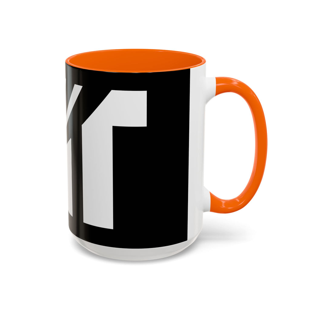 Black & White Accent Coffee Mug – Bold Monogram Letter M Design (11/15oz)