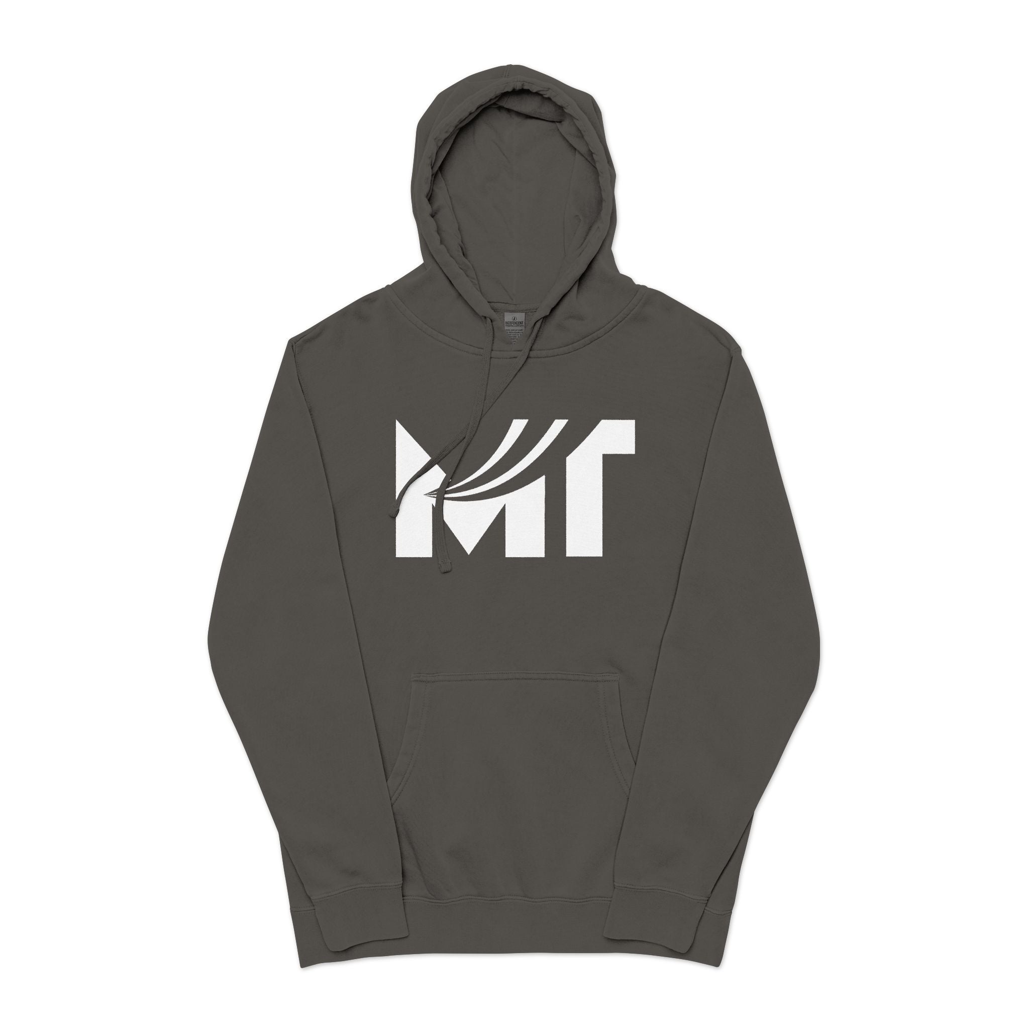 Retro Wave Logo Hoodie — Pigment-Dyed Cozy Pullover