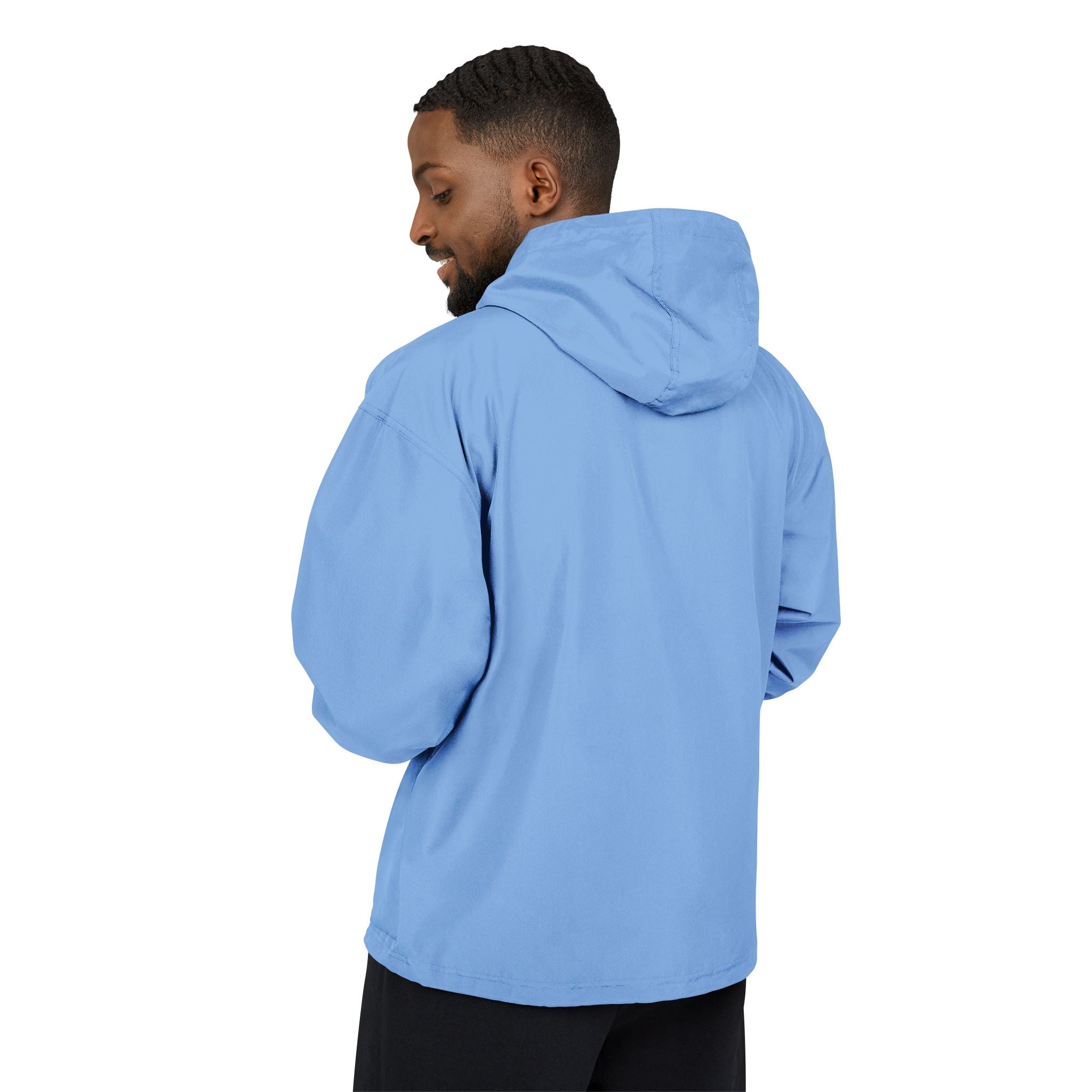 Packable Orange Anorak Jacket — Lightweight Hooded Windbreaker with 'MF' Floral Logo