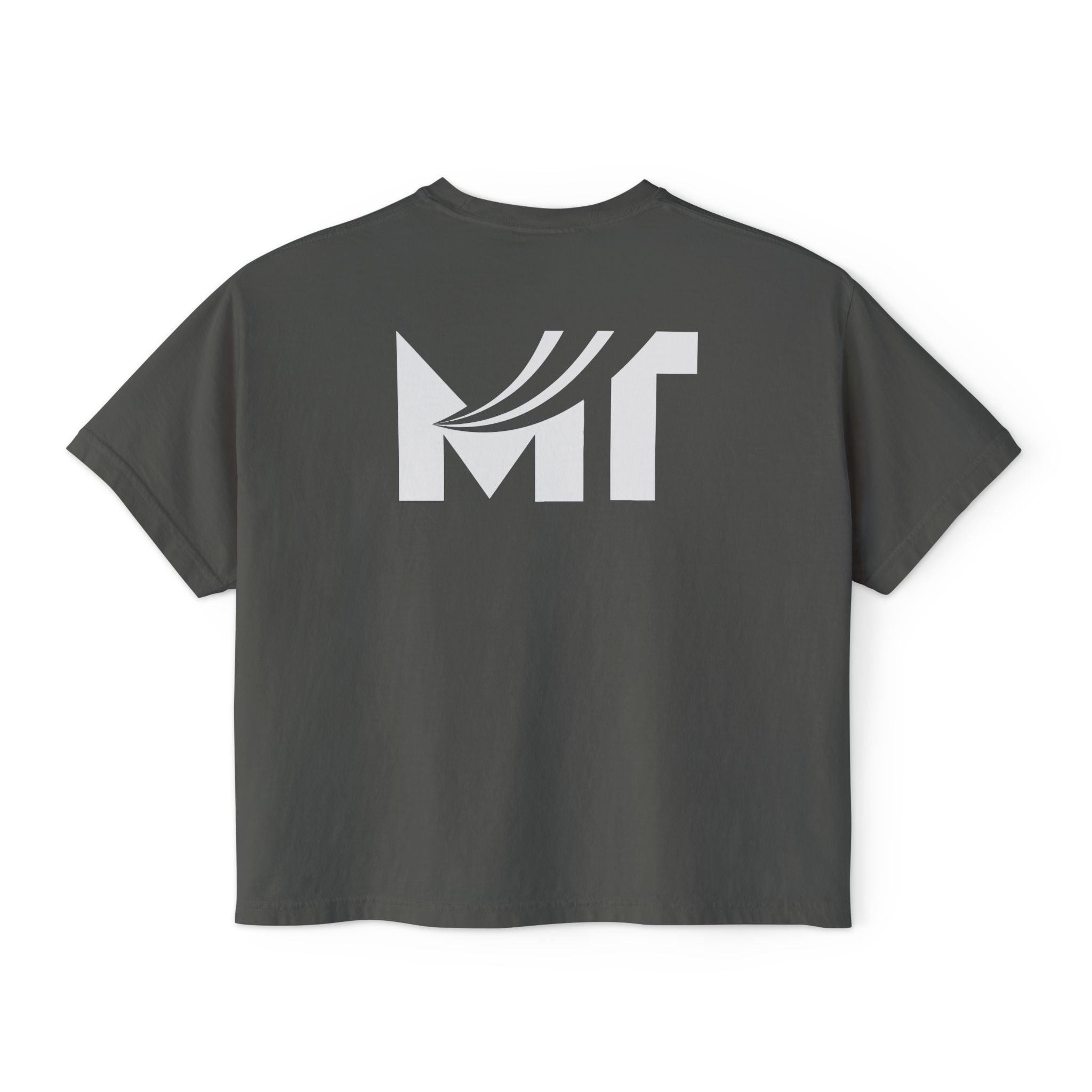 Boxy Graphic Tee — Minimal MT Logo Women's Crop Shirt