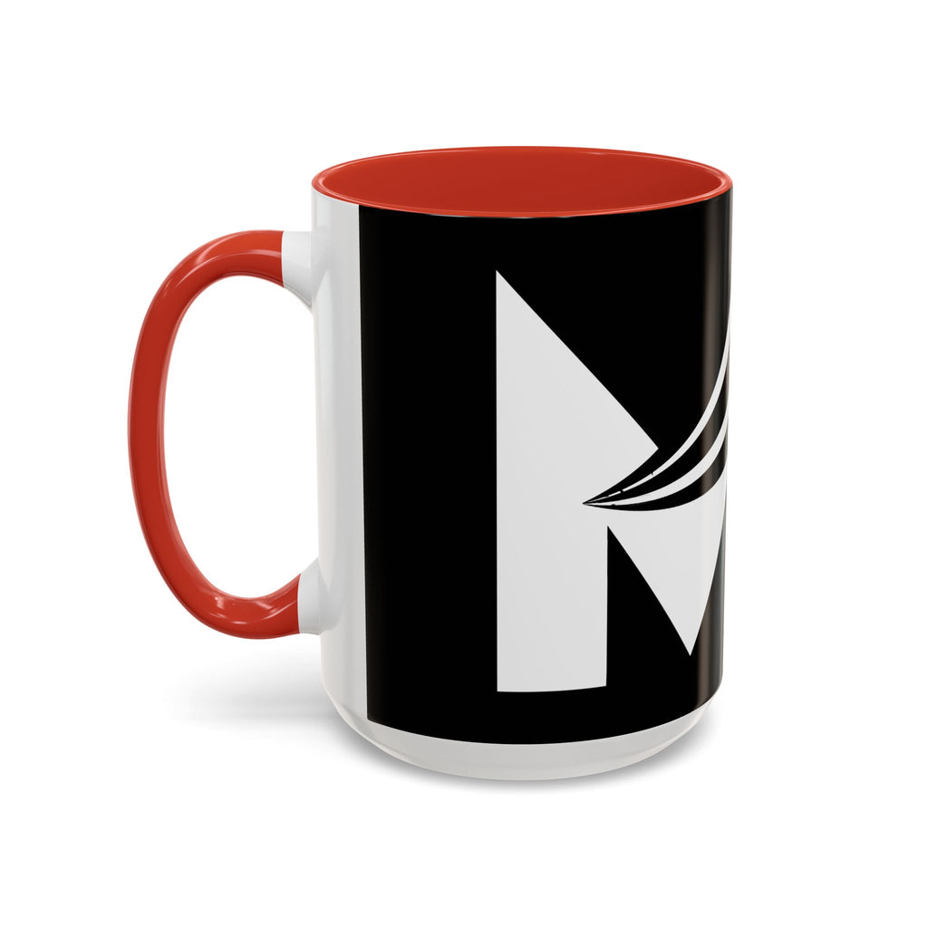 Black & White Accent Coffee Mug – Bold Monogram Letter M Design (11/15oz)