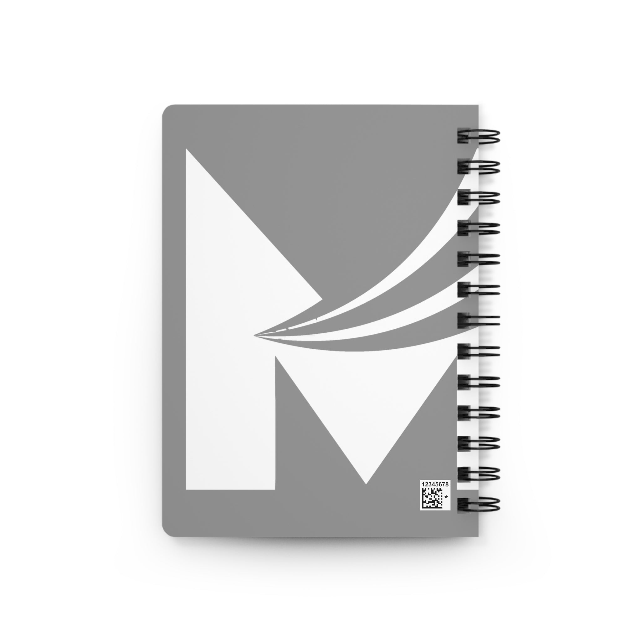 Initial M Monogram Spiral Notebook — Modern Minimalist Journal for Notes & Ideas