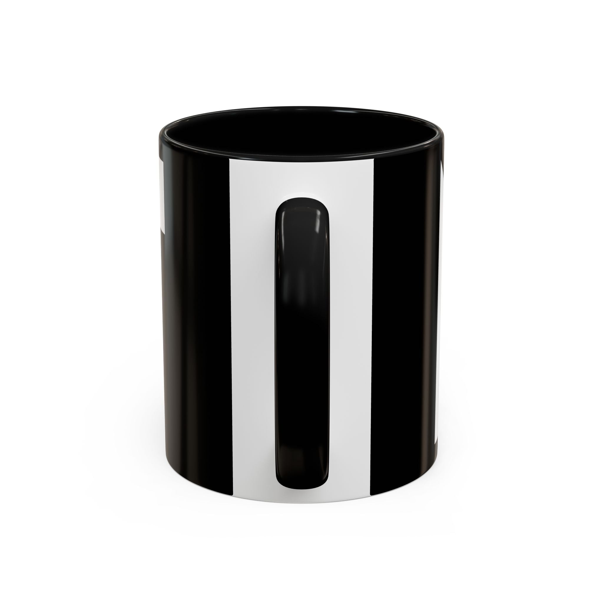 Black & White Accent Coffee Mug – Bold Monogram Letter M Design (11/15oz)