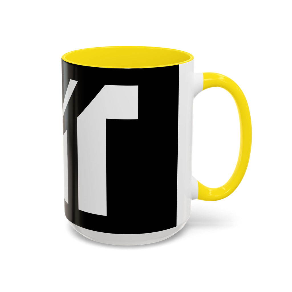 Black & White Accent Coffee Mug – Bold Monogram Letter M Design (11/15oz)