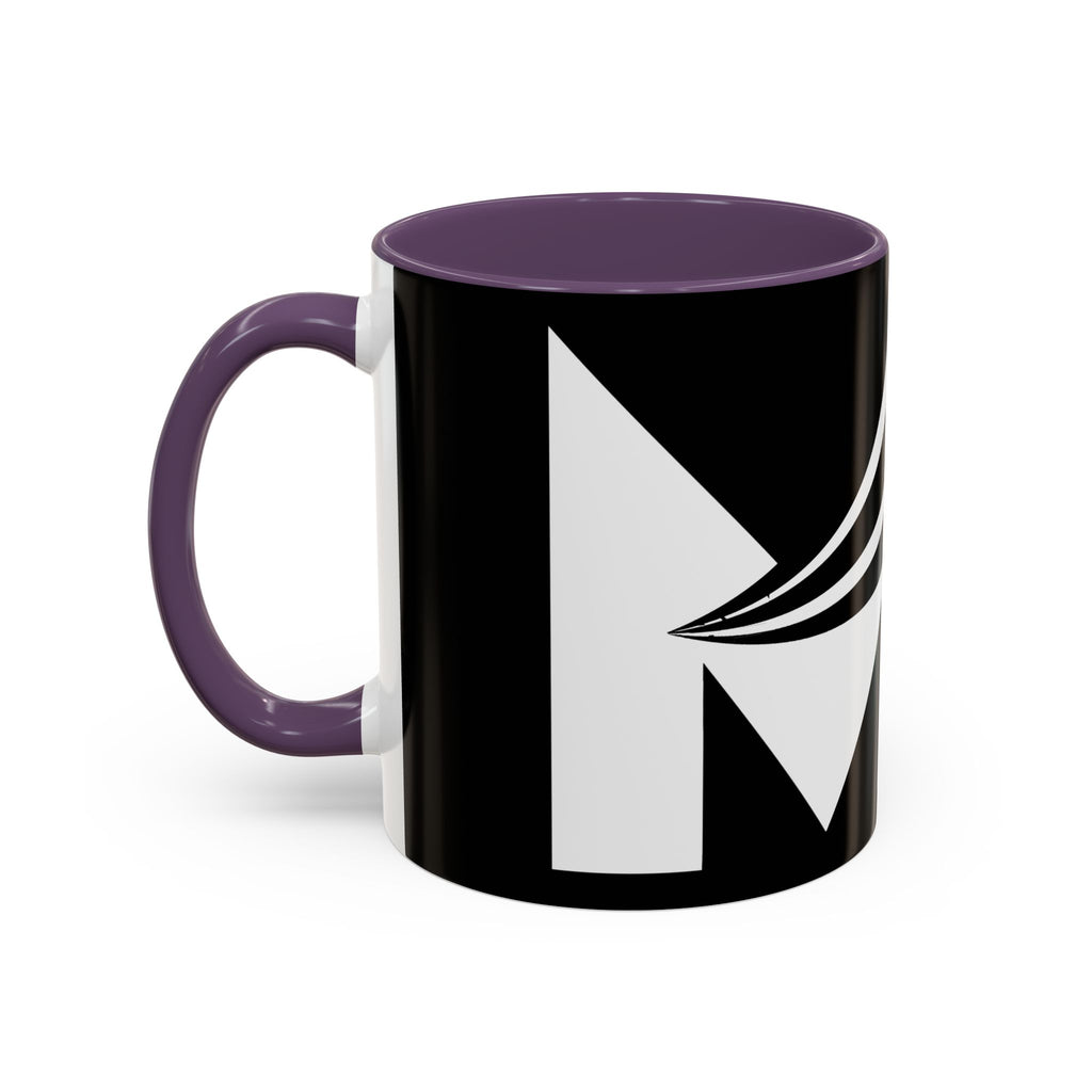 Black & White Accent Coffee Mug – Bold Monogram Letter M Design (11/15oz)