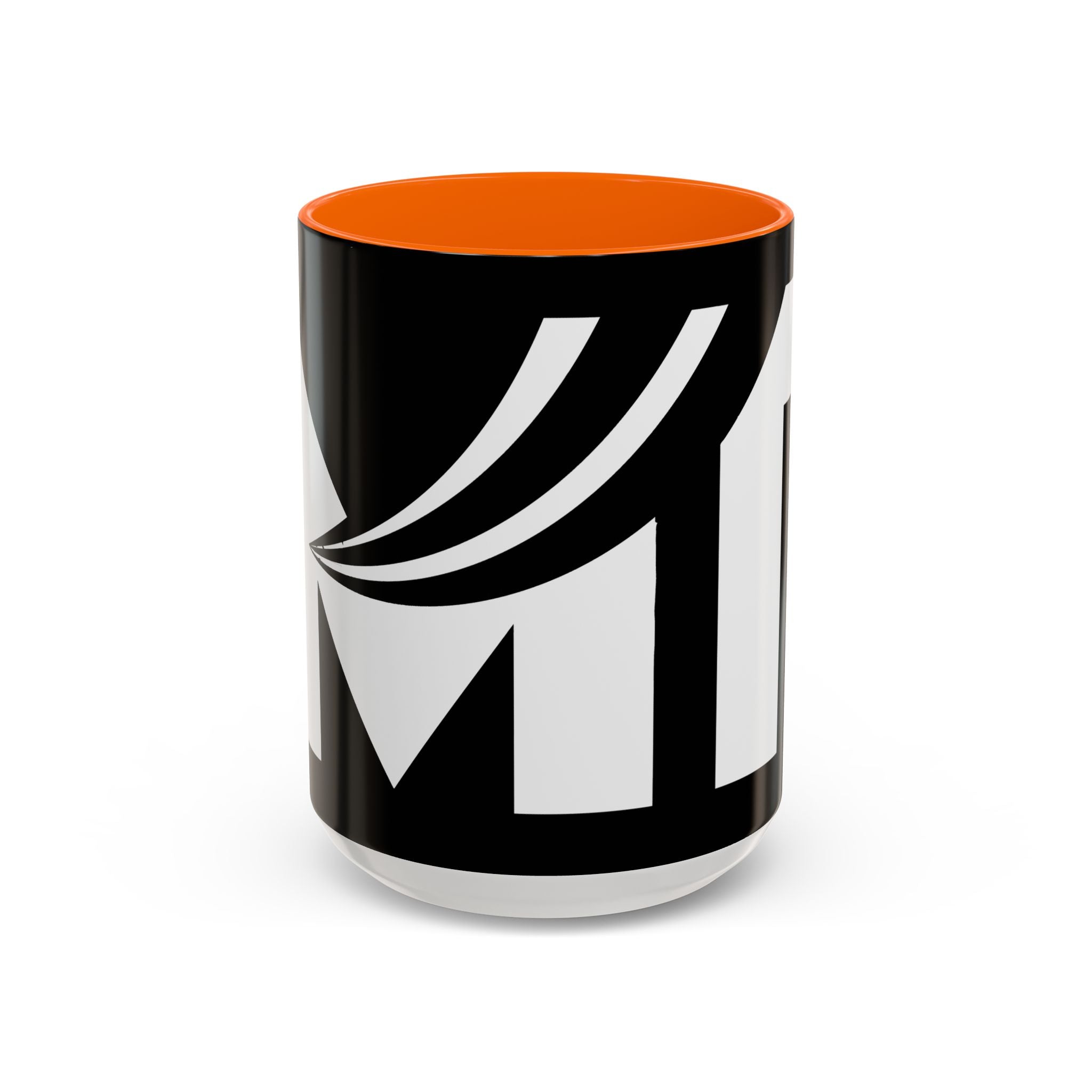 Black & White Accent Coffee Mug – Bold Monogram Letter M Design (11/15oz)
