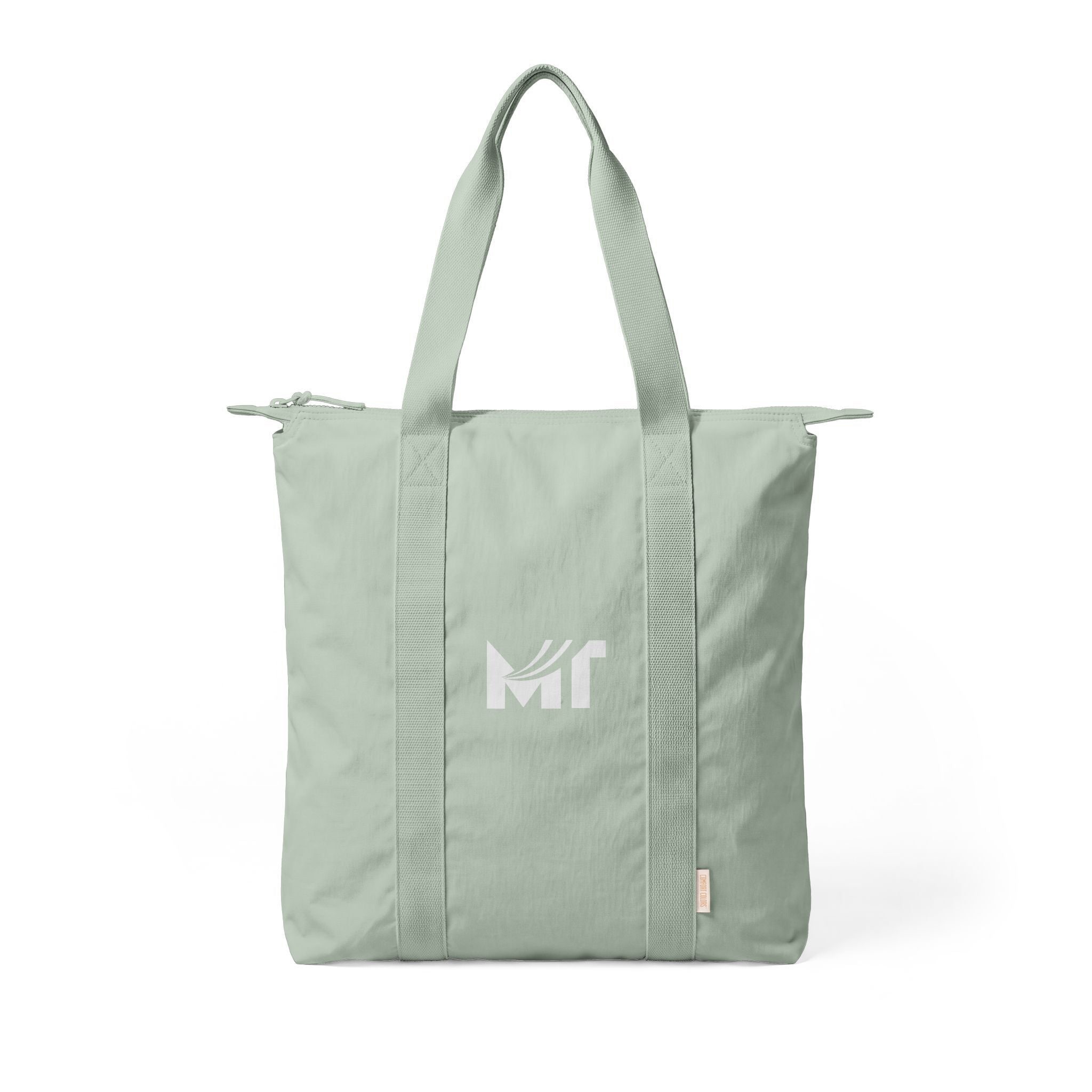 Tote — Minimalist Black Nomad Carry-All Tote Bag with White MT Logo
