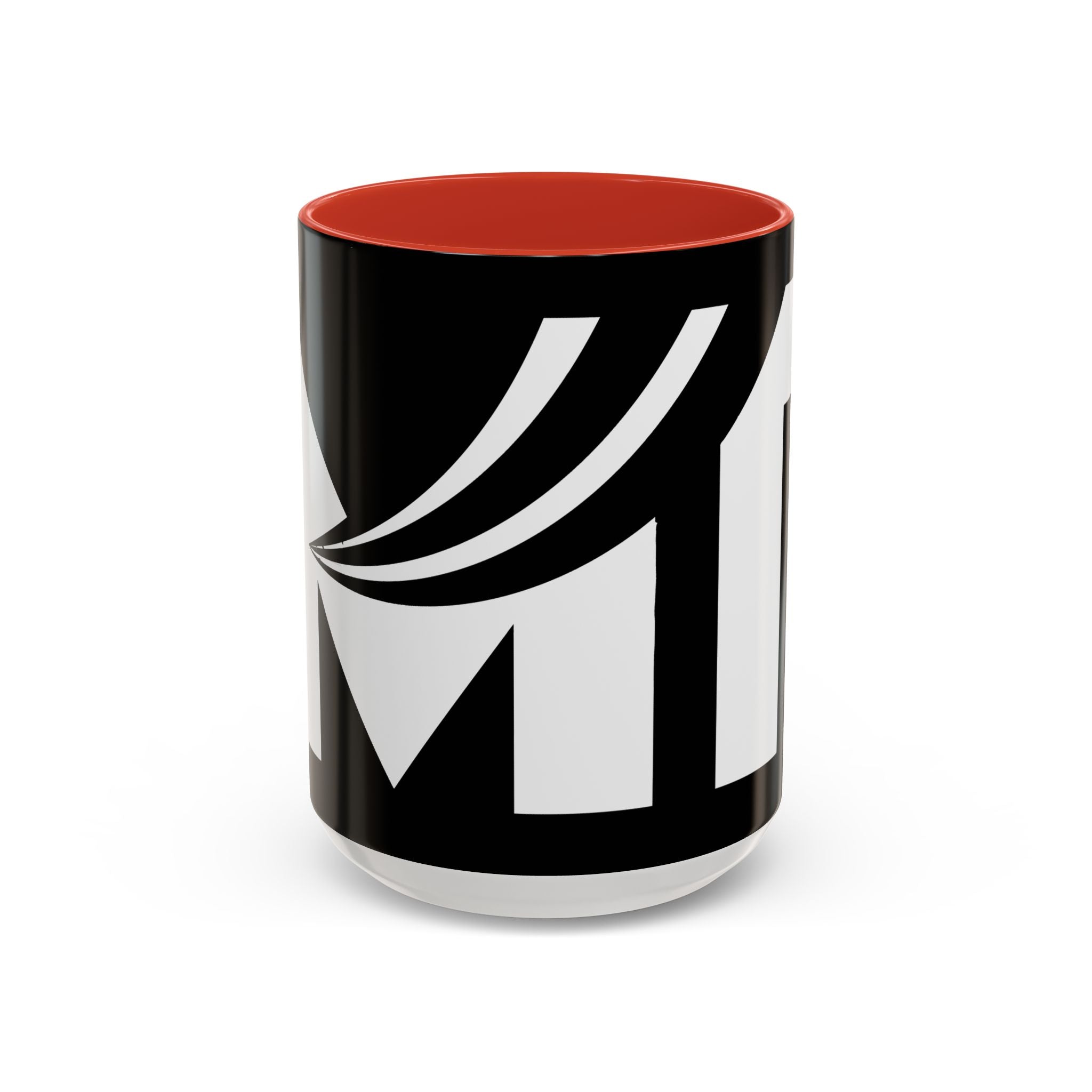 Black & White Accent Coffee Mug – Bold Monogram Letter M Design (11/15oz)
