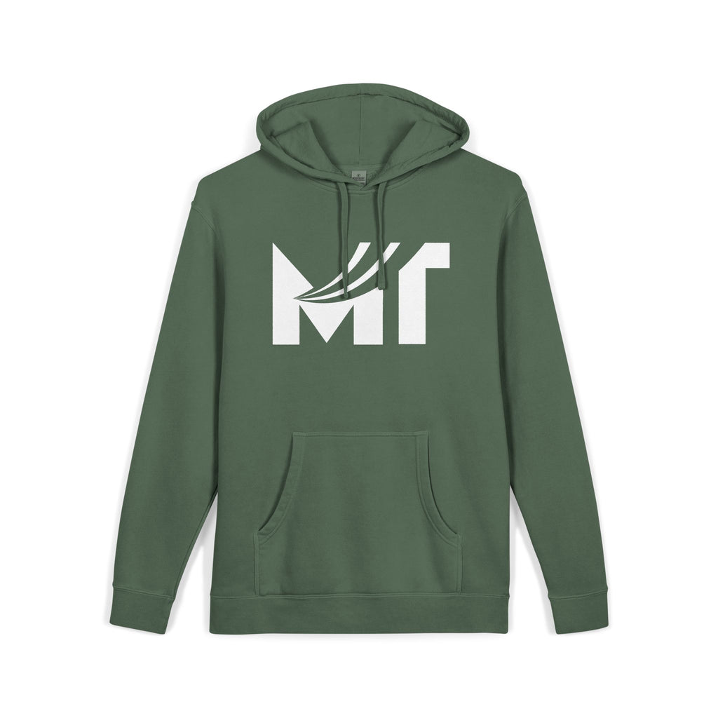 Retro Wave Logo Hoodie — Pigment-Dyed Cozy Pullover